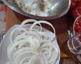 Foto del paso 1 de la receta: Merluza frita con puré aros de cebolla y berenjena