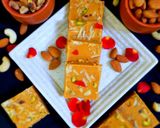 A picture of step 6 of Chickpea flour burfi/ besan burfi.