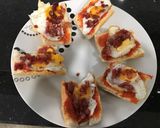 Foto del paso 4 de la receta: Huevos de codorniz con crujiente de jamón frito y base de sobreasada