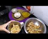 A picture of step 2 of Janmashtami special churma laddu.