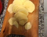 A picture of step 1 of Spanish Potato Omelette with Onion and Peppers.