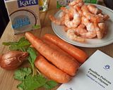 Une image de l'étape 1 de Risotto de Boulgour, lait de coco, carottes et crevettes.