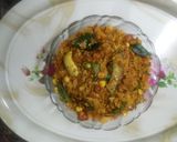 A picture of step 5 of Khakhara chivda (in microwave).