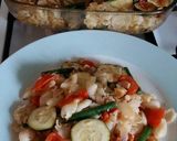 A picture of step 8 of Vickys Ratatouille Pasta Bake, GF DF EF SF NF.