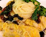 Hình bước làm 3 của món Bún khô xào tempeh đậu gà