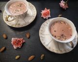 A picture of step 8 of Kashmiri chai /Pink tea.