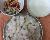 A picture of step 1 of Milky bar bread pudding cups.