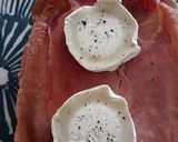 A picture of step 1 of Cured ham and goats cheese sandwich.