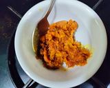 A picture of step 4 of Achari tawa vegetables.