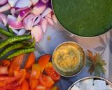 A picture of step 1 of Palak-paneer kofte.