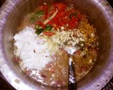 A picture of step 3 of Bhunna qeema with chapati.