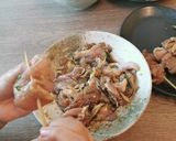 A picture of step 3 of Chicken Yakitori, crunchy lettuce wrap.