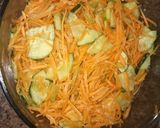 A picture of step 2 of Cucumber,celerystem and carrot salad #Author marathoni.