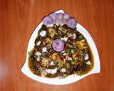 A picture of step 6 of Palak paneer 🥬🍅🧅(Indian spinach & fried cottage cheese).