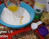 A picture of step 2 of Ghee and coconut milk chapat.