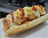 Foto del paso 10 de la receta: Perrito🌭caliente con jamón🥯y ensalada🥓🥯🧀🧅🍎🥕