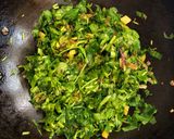 A picture of step 2 of Spinach corn.