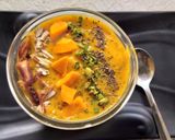 A picture of step 4 of Mango melon smoothie .