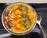 A picture of step 4 of Mango melon smoothie .