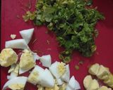 A picture of step 3 of Egg tawa pulav.