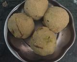 A picture of step 5 of Achari bread rolls.