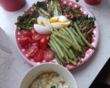 A picture of step 7 of Mixed veg with feta cream and boiled eggs.