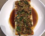 A picture of step 1 of Steam Sillken Tofu.