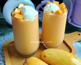 Gambar langkah 3 resipi Mango Shake.