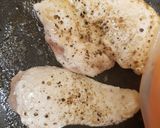 A picture of step 2 of My Cracked Black Pepper and Brie Cheesey Chicken. 💜.