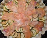 Une image de l'étape 3 de Tarte boursin, courgettes, saumon fumé et chèvre.