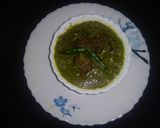 A picture of step 8 of Coriander vadi masala.