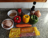 Foto del paso 1 de la receta: Espaguetis con pollo y almendras