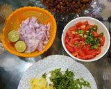 A picture of step 1 of Masala chana chat.