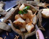 A picture of step 4 of Whole wheat palak katori with chat.