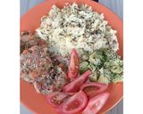 Foto del paso 7 de la receta: Bollos de papa y verduras🥕🥔 con arroz al champiñón🍄🍚