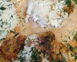 A picture of step 3 of Lemon chicken in dill sauce.
