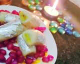 A picture of step 7 of Kaju pista roll.