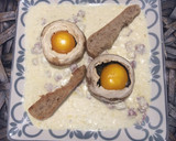 Foto del paso 3 de la receta: Champiñones al horno con huevo y jamón en salsa delicioso