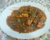 A picture of step 8 of Paneer satay stick restaurant style.