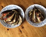 Une image de l'étape 4 de Aubergines au four farcies jambon blanc tomates scamorza pesto et moutarde de Dijon.