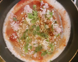 A picture of step 7 of Jini dosa with sambhar.
