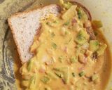 A picture of step 3 of Besan toast.