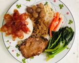 Hình bước làm 3 của món Cơm sườn bì bằng nồi chiên không dầu