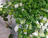 A picture of step 1 of Methi gota.