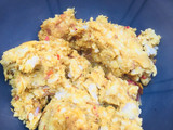 Crispy meaty yam balls