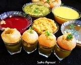A picture of step 11 of Golgappa with 4 Flavorful Waters.