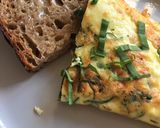 A picture of step 7 of La-di-da duck egg & wild garlic omelette.