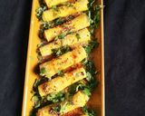 A picture of step 4 of Khandvi.