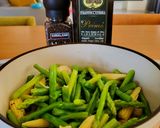 蒜味四蔬（蘑菇、蘆筍、玉米筍、四季豆）無水料理的食譜步驟6照片