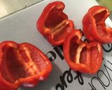 Une image de l'étape 6 de Crevettes aux poivrons rouges,rhubarbe et aneth.